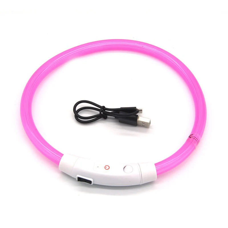 40/50/70cm Size customizable New Dog Luminous Collar, Bright Dog Collar, Glowing Led Light Dog Collar, Light Night Safety