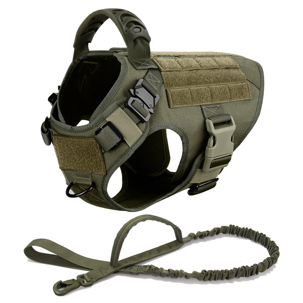 Large Dog Harness and Leash Set Pet German Shepherd and Malinois Training Walking Vest, Dog Harness and Collar for Medium and Large Dogs