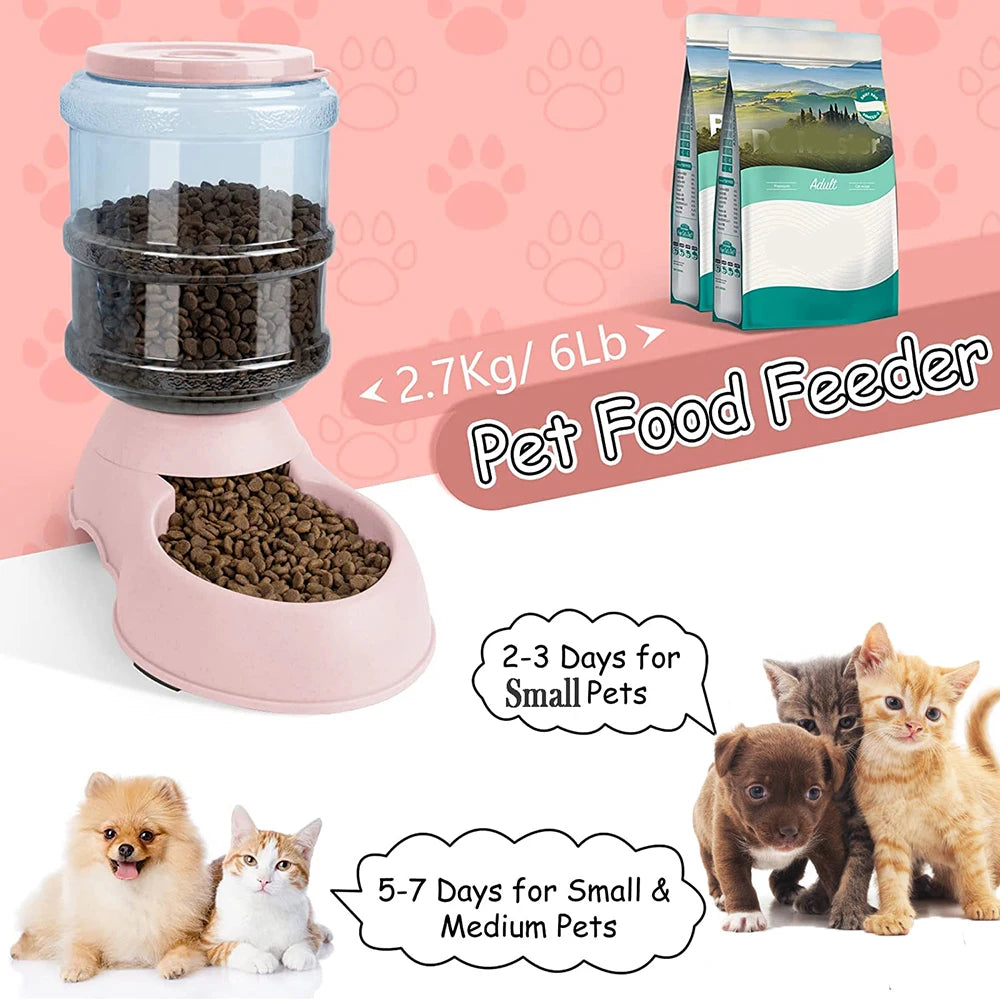 Automatic Water Dispenser Large Capacity Pet Feeder Small Dog Food Bowl and Cat Feeder Drinking Bowl Pet Feeding Drinker Water Bowl