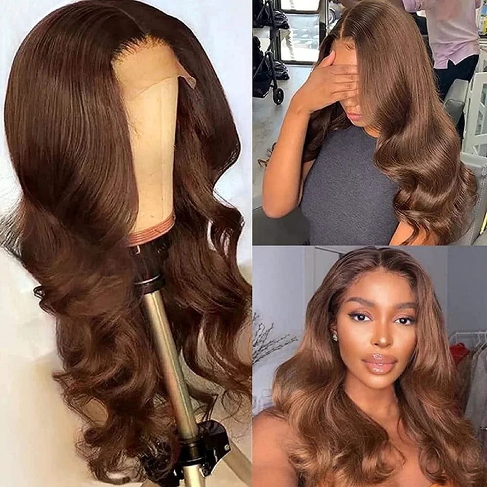Chocolate Brown Lace Front Wig, Brazilian, Pre Plucked