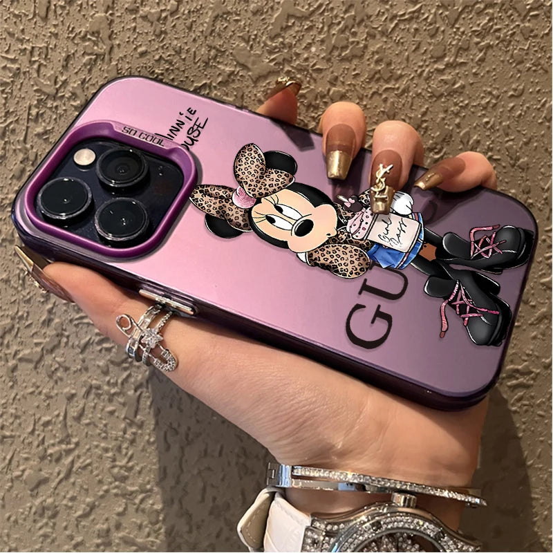 Disney Minnie Cute Creative Hard Phone Case for iPhone 17 16 15 14 13 12 11 Pro Max Plus 17 Air 16E X XR XS Max Shockproof Cover