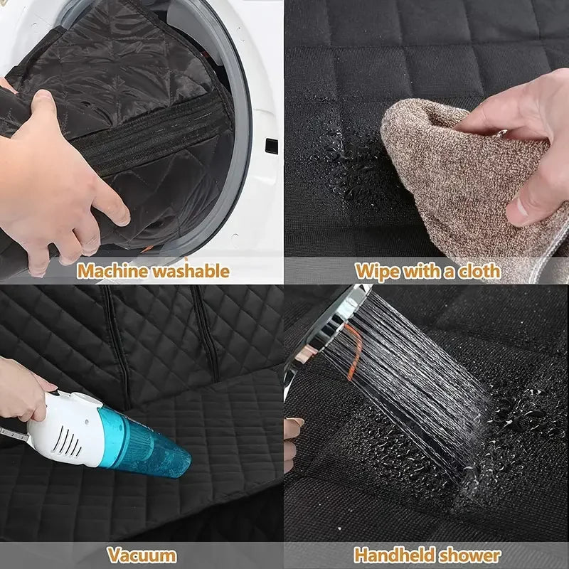 Advanced Pet Car Seat Cushion, Rear Seat Car Seat Cover, Waterproof, Anti-Slip, Suitable for Most Cars, Trucks, SUVs, Color Black