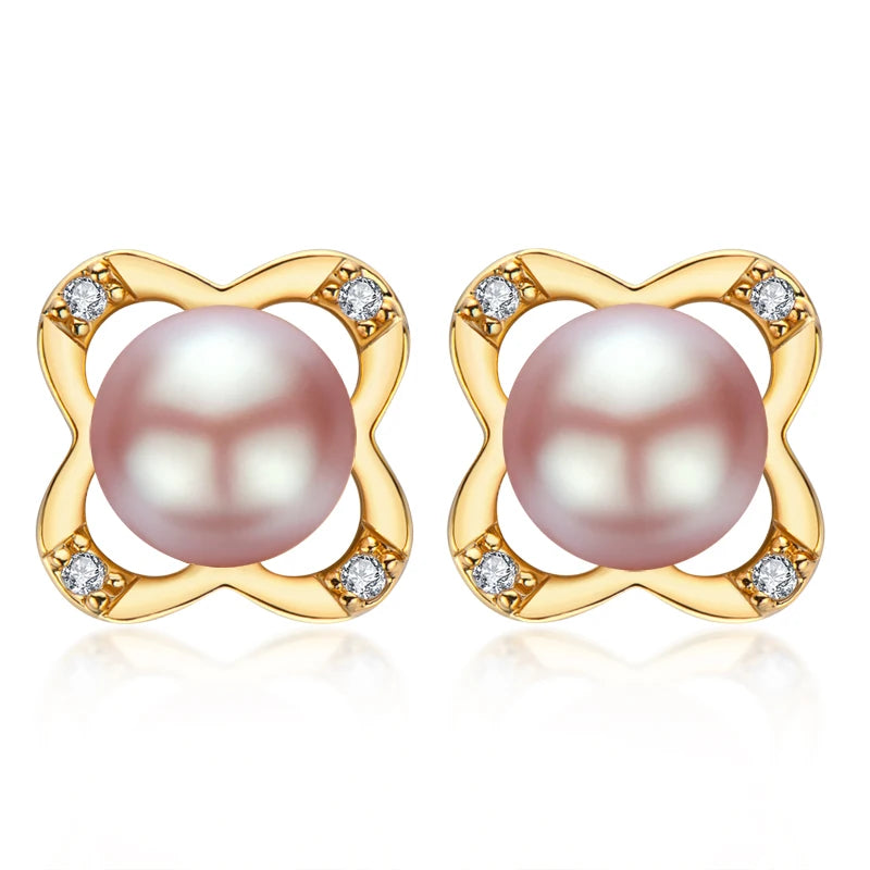 Real Natural Freshwater Pearl Earrings