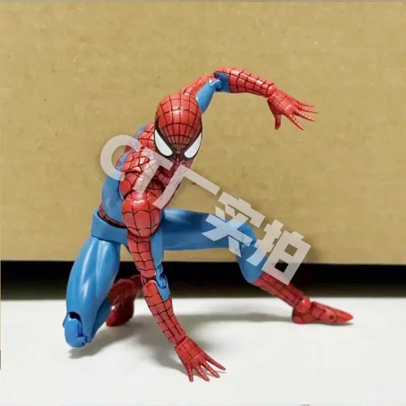 Spiderman Mafex 185 Classic Spider-Man Action Figure, Anime Model Toys 15cm