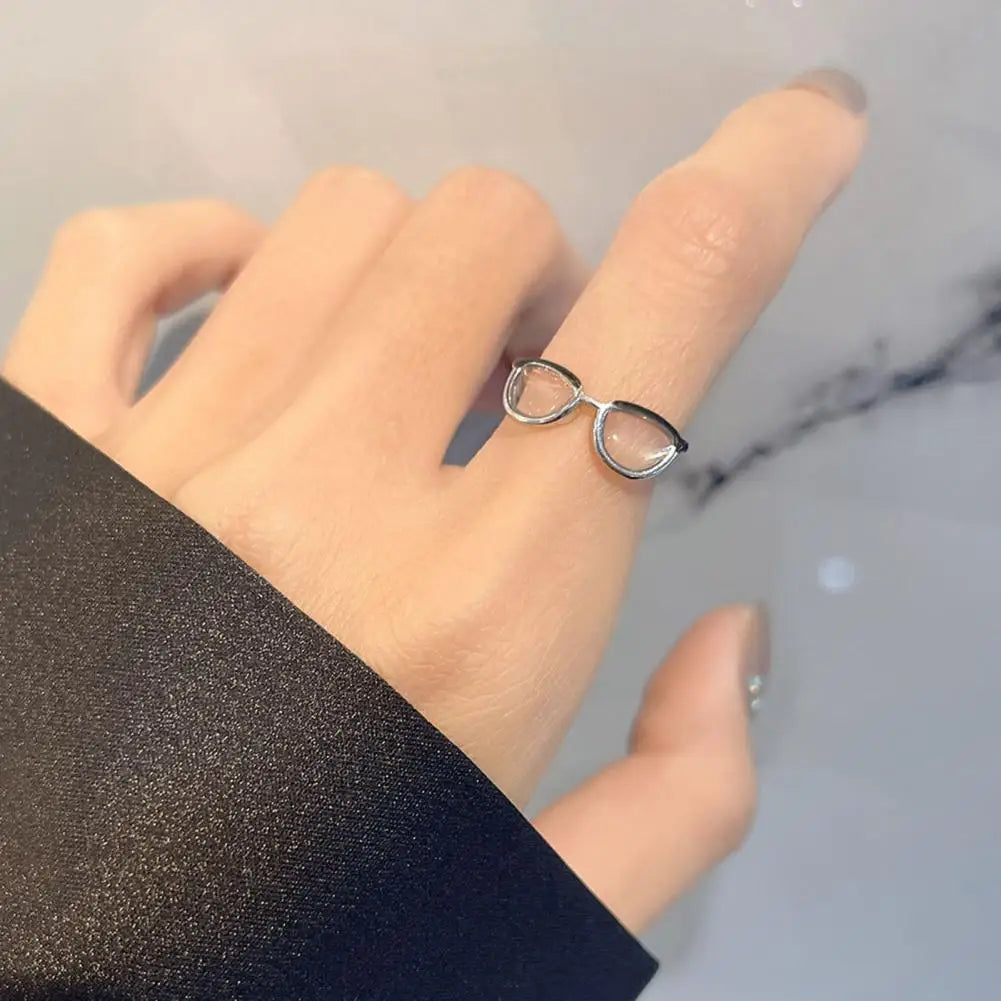 Opening Simple Women Ring Copper Adjustable Glasses Ring