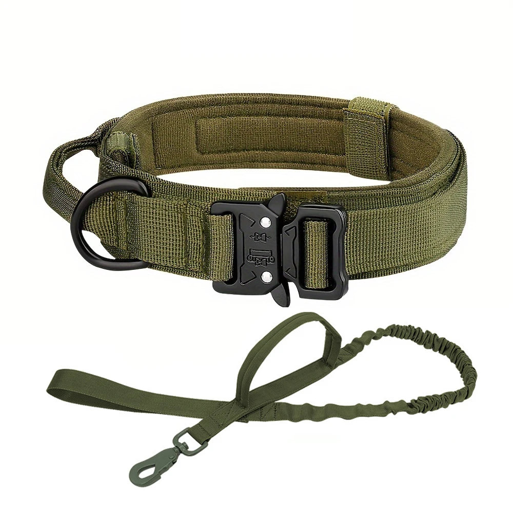 Dog Training Collar Adjustable Tactical Dog Collar And Leash Set,  Control Handle Pet Lead Collar For Small/Big Dogs