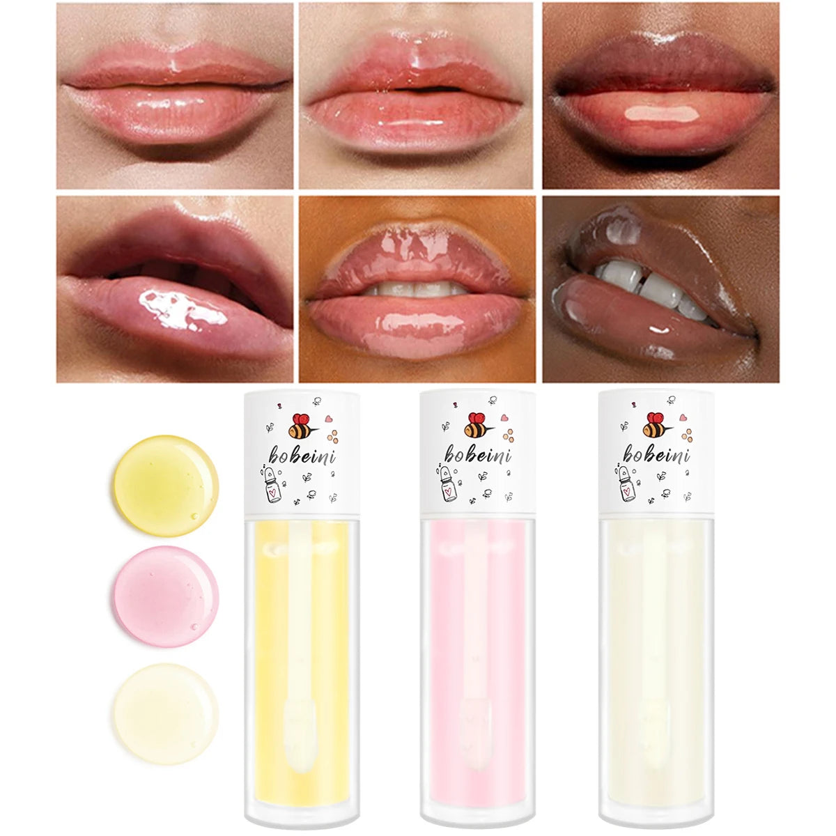 Peach Honey Lip Oil Plump Moisturizing Non-sticky-hydrating Gloss, Long-lasting clear liquid lip Balm