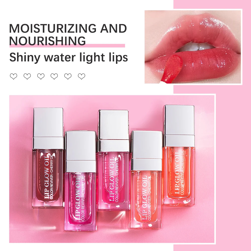 Crystal Jelly Lip Glow Oil 6ml Moisturizing Plumping Lip Gloss, Sexy Plump Lip Glow Oil Tinted Lips.