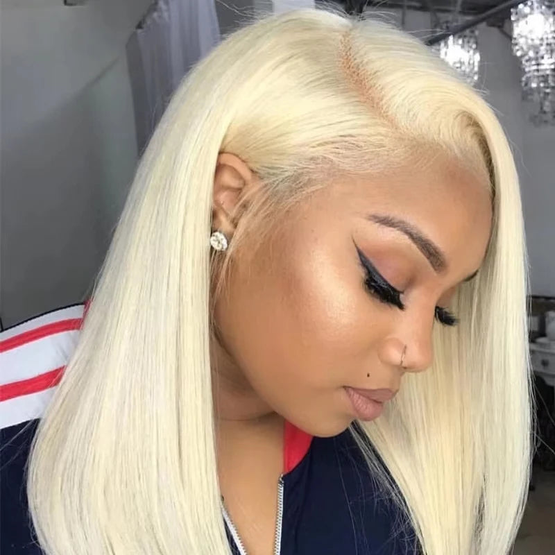 4/27 Highlight Bob Straight Lace Front Wig, Human Hair Ombre Brown, Frontal Bob Human Hair, Glueless wear to go
