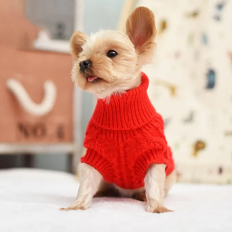 Dog Winter Clothes Knitted Pet Clothes For Small Medium Dogs, Chihuahua Puppy Pet Sweater/Yorkshire Pure Dog Sweater Ropa Perro
