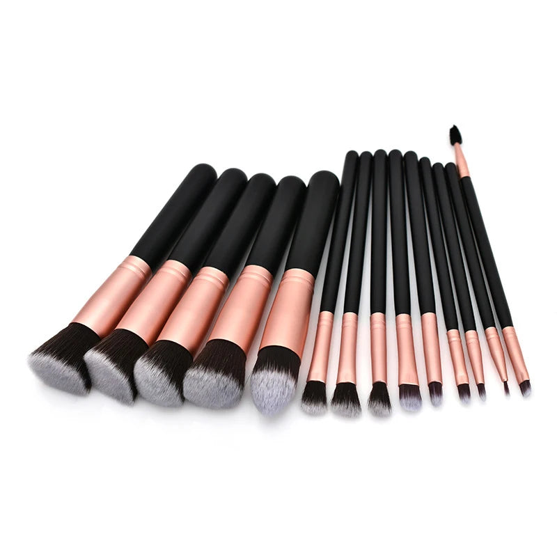 14Pcs Makeup Brush Set for Beginners, Soft Bristle Powder Brush, Blush Eye Shadow Beauty Tools, Buy 14pcs Brush Get 1 Free Sponge