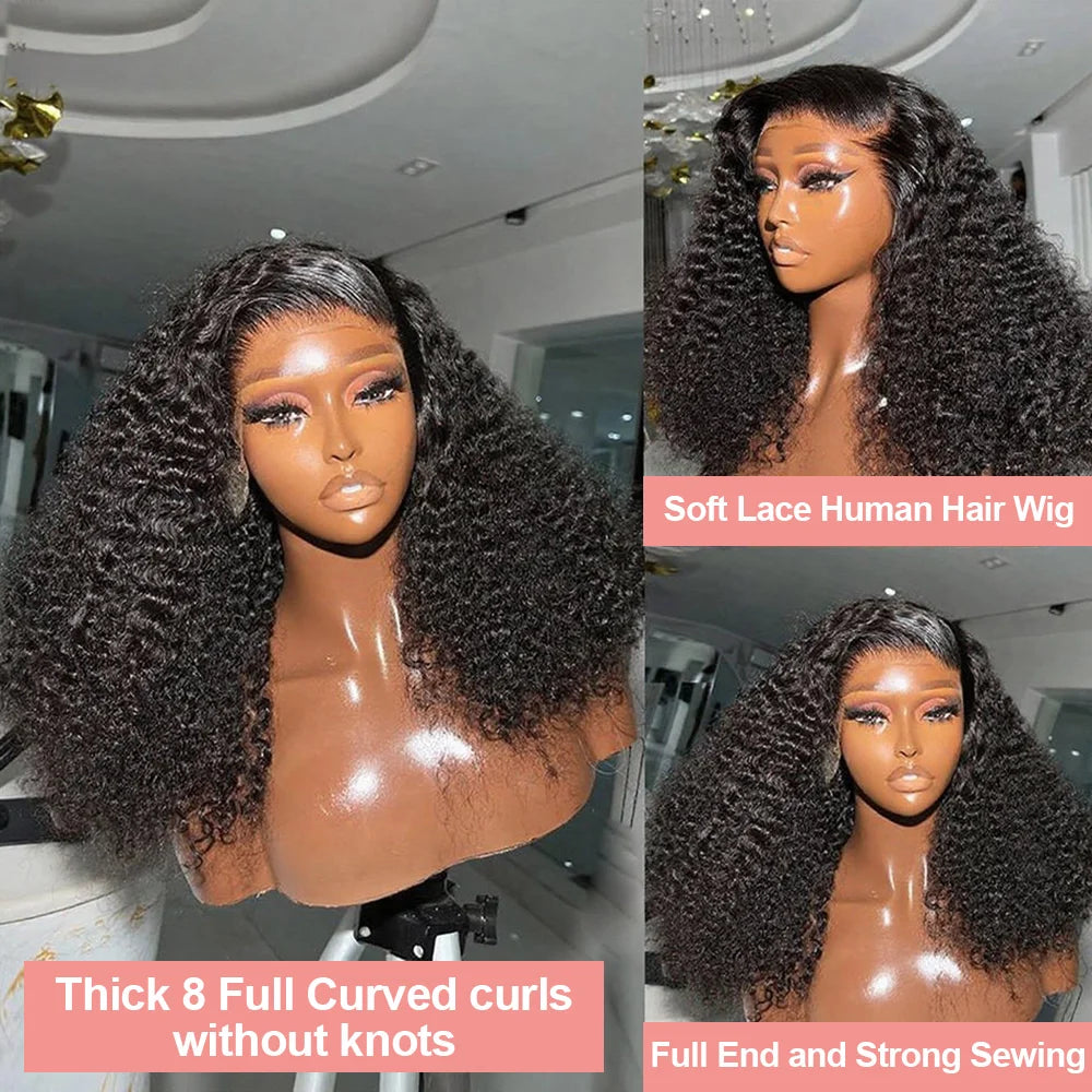 13x6 Short Curly Bob Deep Water Wave Lace Frontal Wigs 7x5 Glueless Wig 100% Human Hair Wig 250% Density 1it2 14 Inch For Women