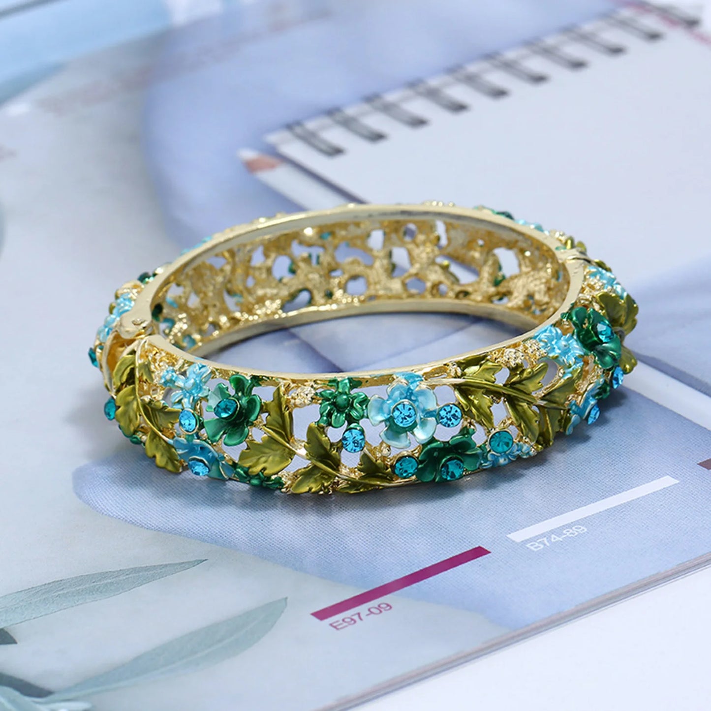 Ethnic Style Bracelets for Women Hallow Out Charm Flower Bangles
