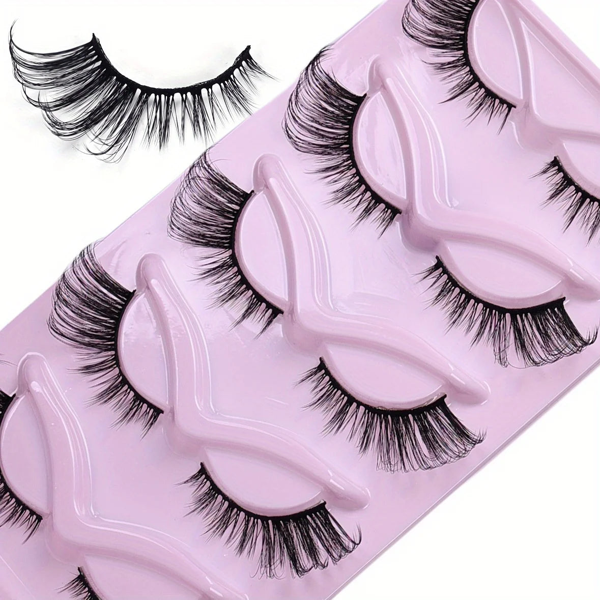 45Pairs/9Pack Cat Eye Lashes Elongated Strip Thick False Eyelashes