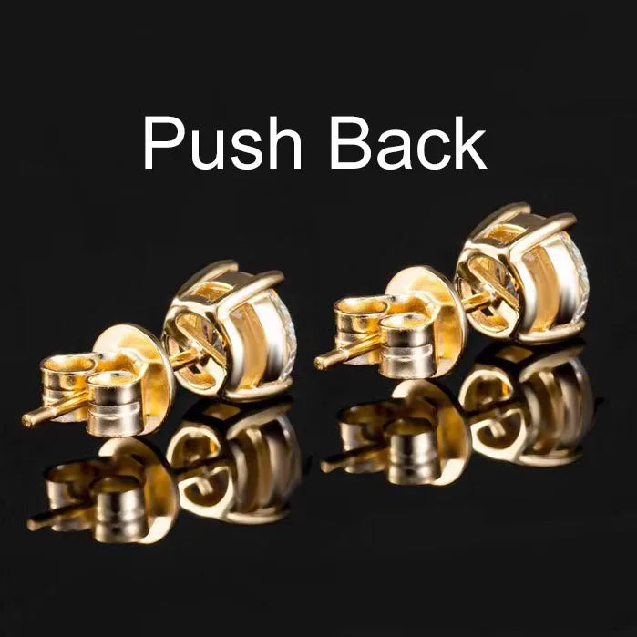 CUC 3-14MM AAAA Zircon Stud Earrings Screw/Push Back For Women/Men