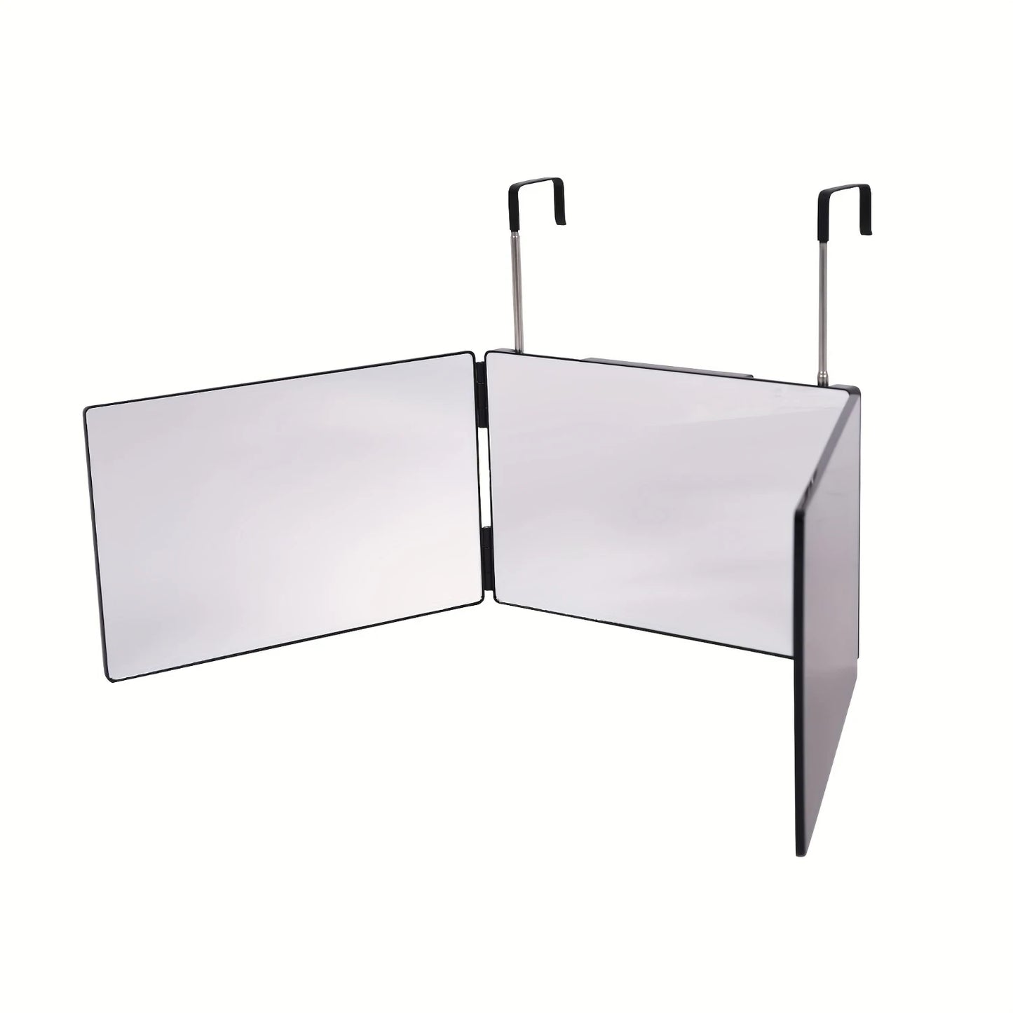 Black Makeup Vanity Mirror for Men/Women, 1pcs Trifold Hair Cut Mirror for Self-Hair Cutting - 3 Way Mirror
