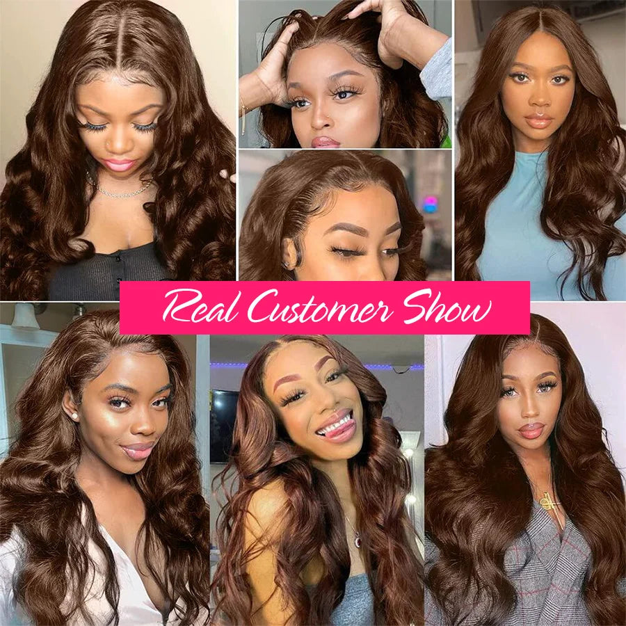 Chocolate Brown Lace Front Wig, Brazilian, Pre Plucked