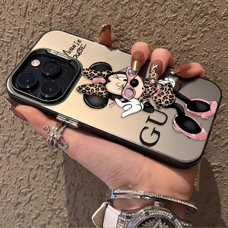 Disney Minnie Cute Creative Hard Phone Case for iPhone 17 16 15 14 13 12 11 Pro Max Plus 17 Air 16E X XR XS Max Shockproof Cover