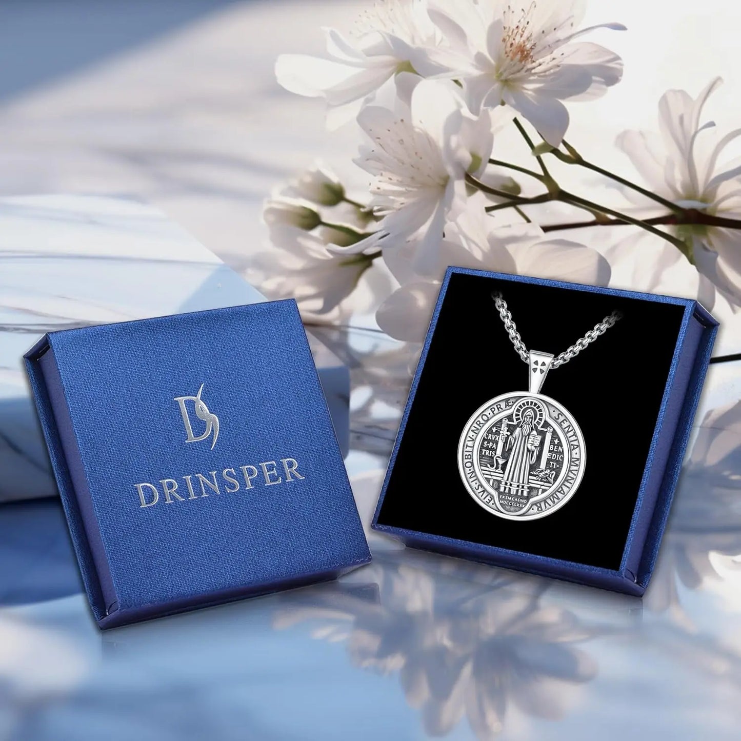 Saint Benedict Necklace 925 Sterling Silver for Men/Women