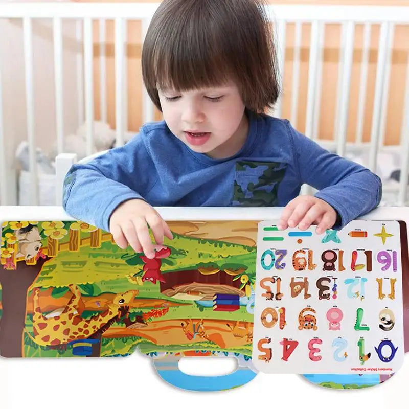 Reusable Sticker Book Cartoon DIY Puzzle, Educational Cognition Learning Toys, Cute Stickers, For Children Age 3