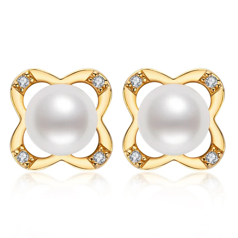 Real Natural Freshwater Pearl Earrings