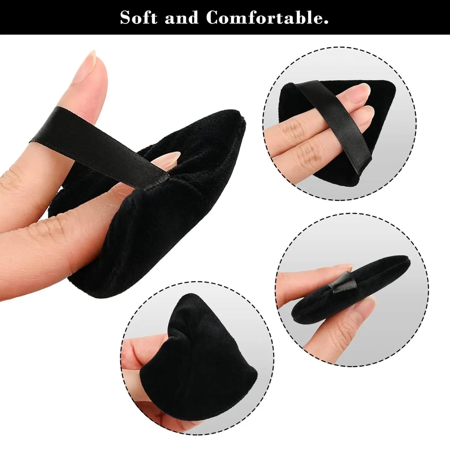 20-Pack Black Makeup Sponges, Disposable & Sanitary Use