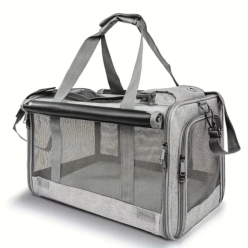 Soft Sided Airlines Approved Pet Carrier for Large Pet Dog Bag and Cat, Large Capacity Portable Folding Carrier Bag