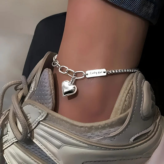 1PC Delicate Ankle Bracelet - Waterproof Chain with Lucky Charm