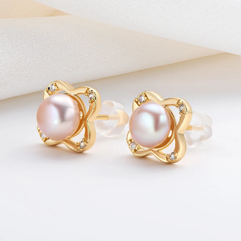 Real Natural Freshwater Pearl Earrings