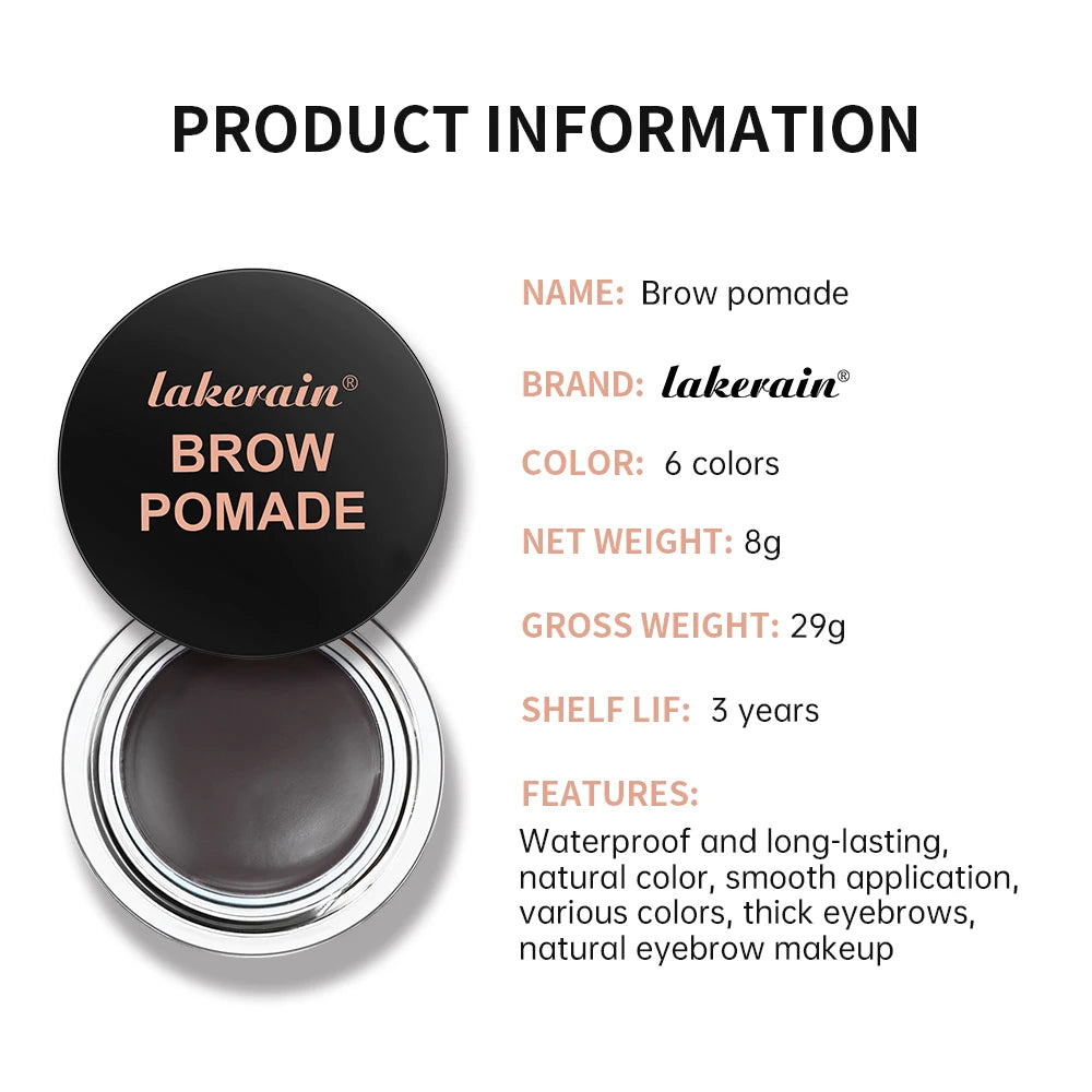 Long-lasting Eyebrow Enhancers Makeup, 6 Colors Waterproof 3D Natural Eyebrow Pomade Eyebrow Gel with Brush, Professional Makeup