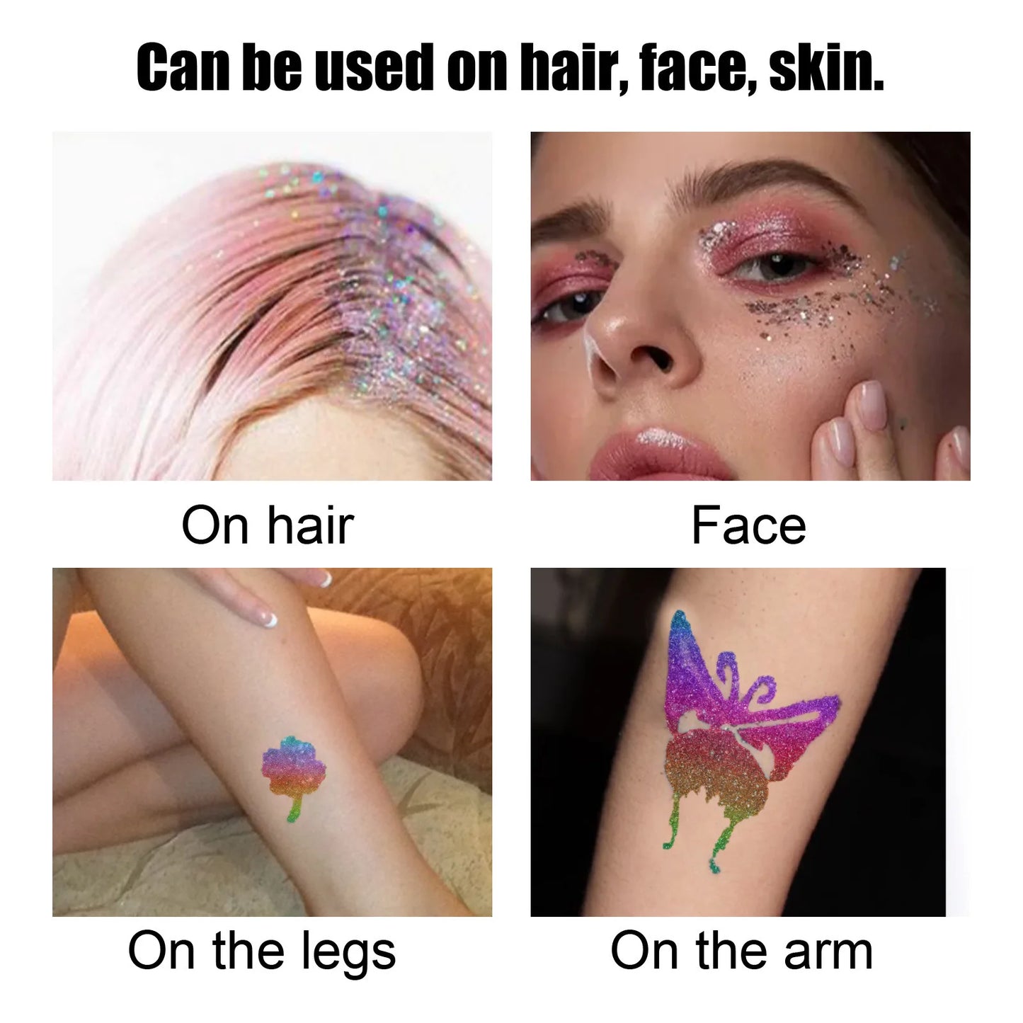 EELHOE Glitter Tattoo Skin Gel Painting Eye Makeup, Face Body Skin Tattoo Gel.