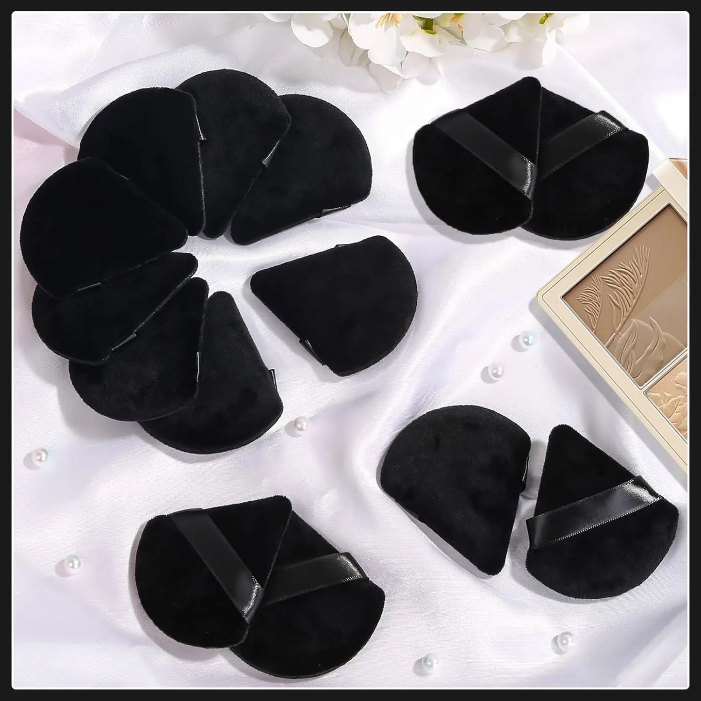20-Pack Black Makeup Sponges, Disposable & Sanitary Use
