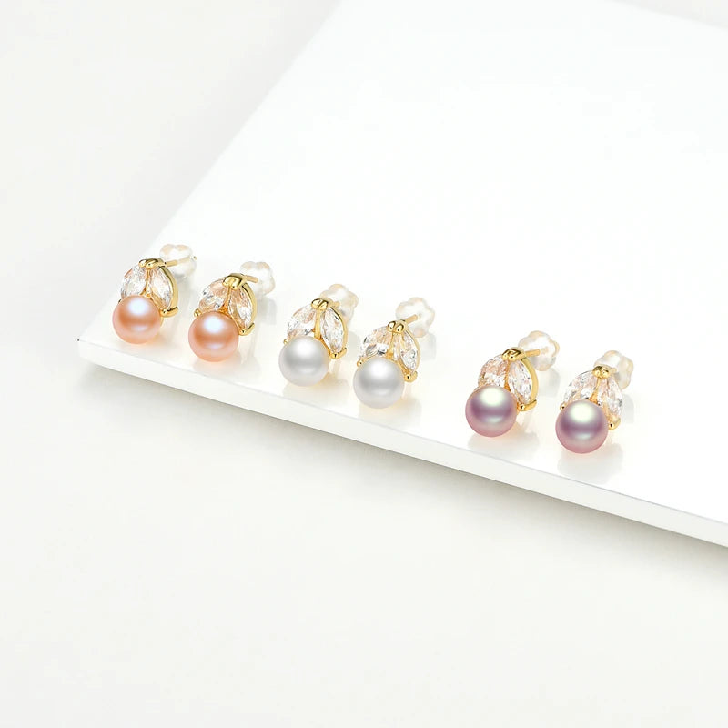 Real Natural Freshwater Pearl Earrings