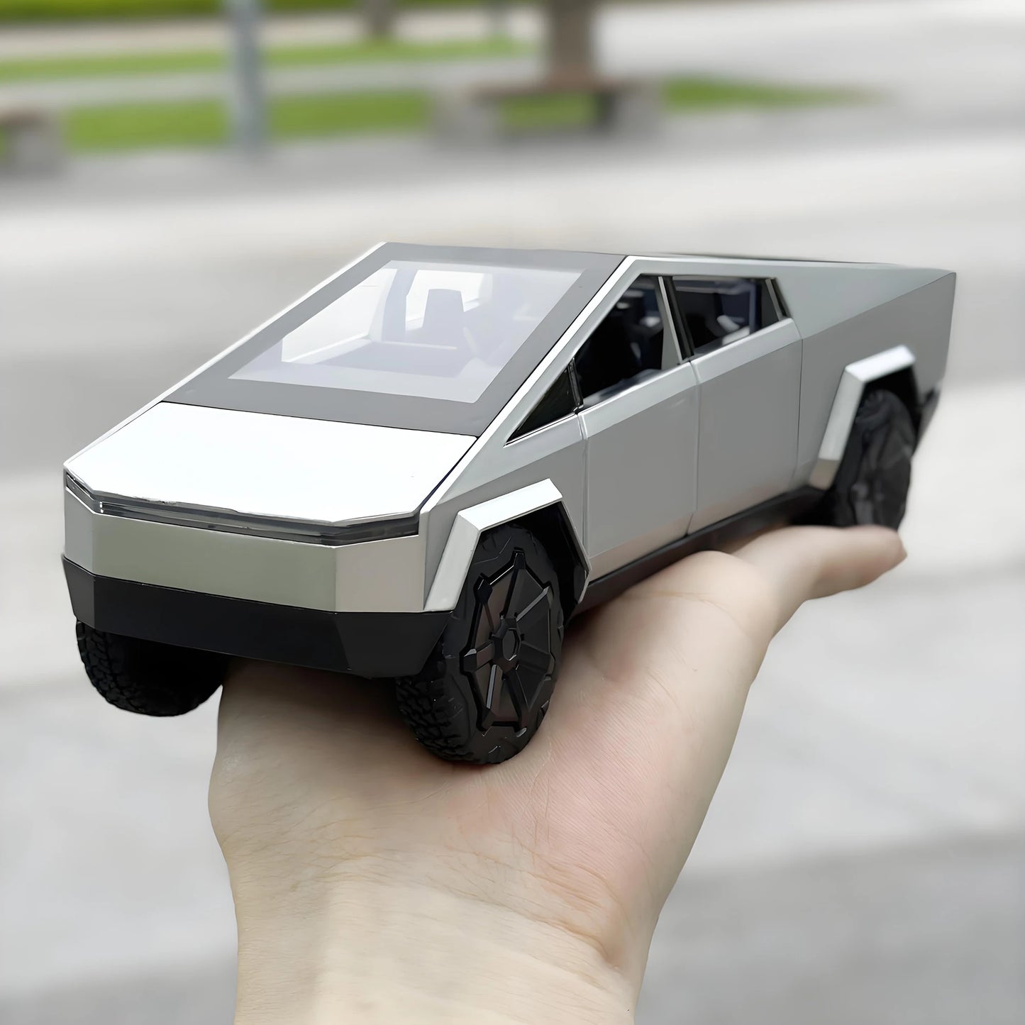1:32 Cyber truck Pickup Toy, Alloy Off-road, Die-cast Metal Model Sound and Light Return for Children.
