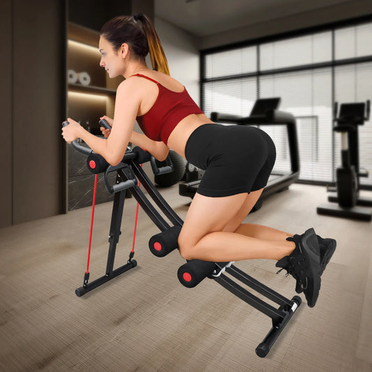 GIKPAL Foldable Ab Machine Workout Equipment for Home Gym, Core & Abdominal Trainer Fitness Equipment, Max 440lbs LCD Display