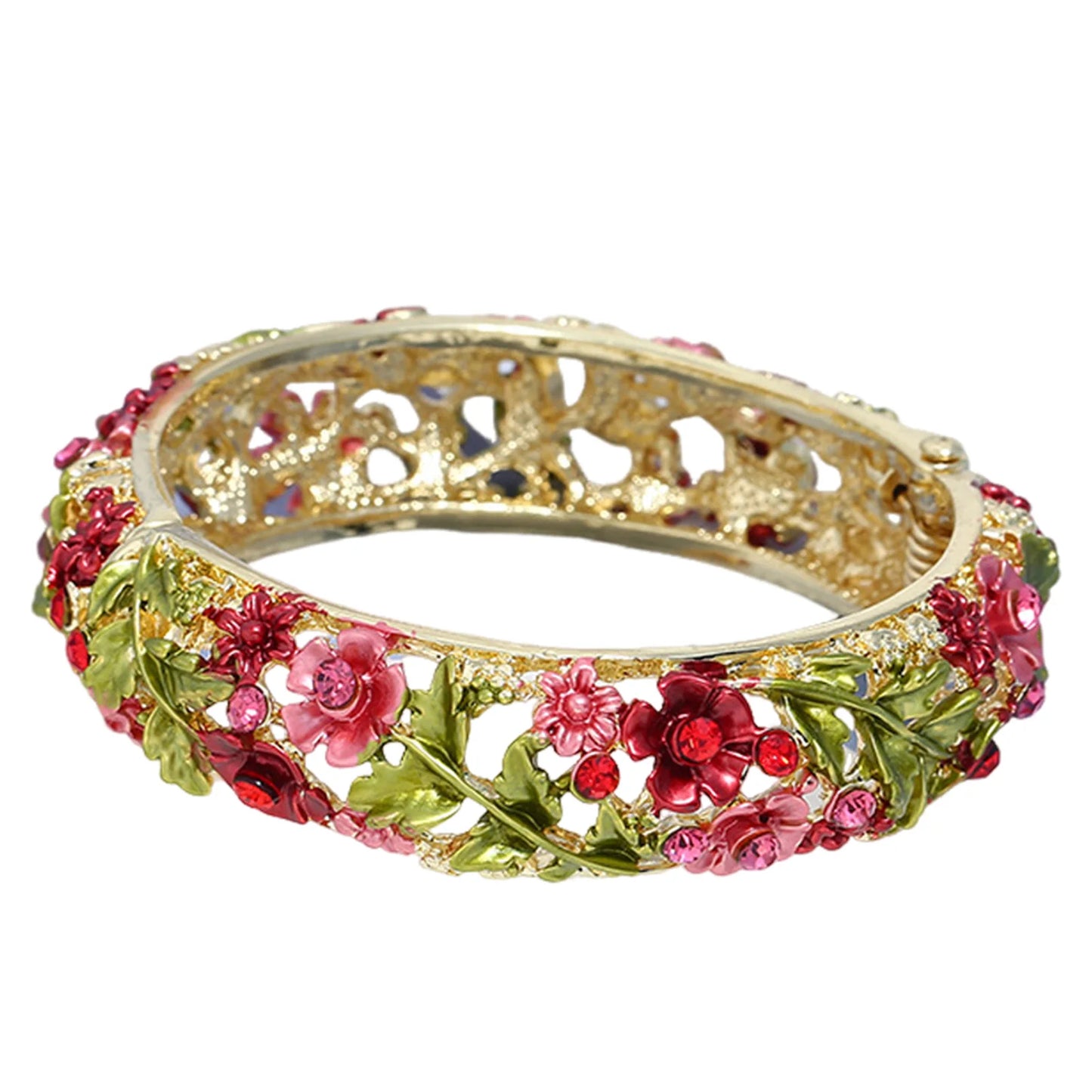 Ethnic Style Bracelets for Women Hallow Out Charm Flower Bangles