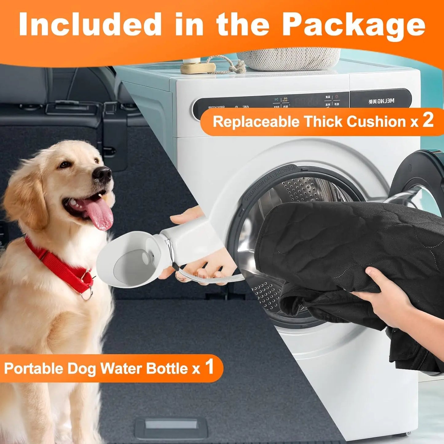 Waterproof Pet Travel Accessories Foldable Dog Car Seat, Car Pet Seat Safety Hammock, Trunk Mat Car Rear Back Seat Protector