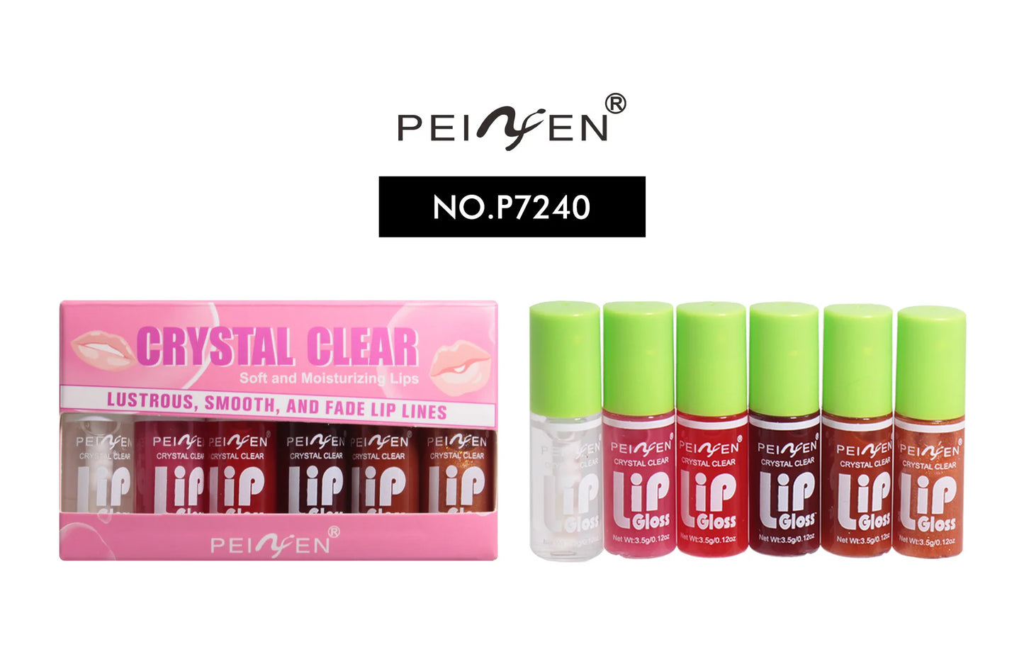 6 Pieces Glass Mirror Lip Gloss Set, Hydrating Lightweight Lip Balm, Glossy Shimmer Sheer Tint Peach Cherry Pink