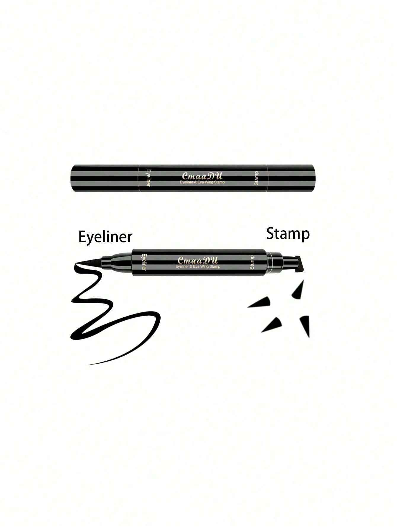1 Pcs Black Wings Stamp Liquid Eyeliner, Easy Cat Eye Template Makeup Tool Anti-smudge, Vamp Wing, Lasting Waterproof Anti-sweat