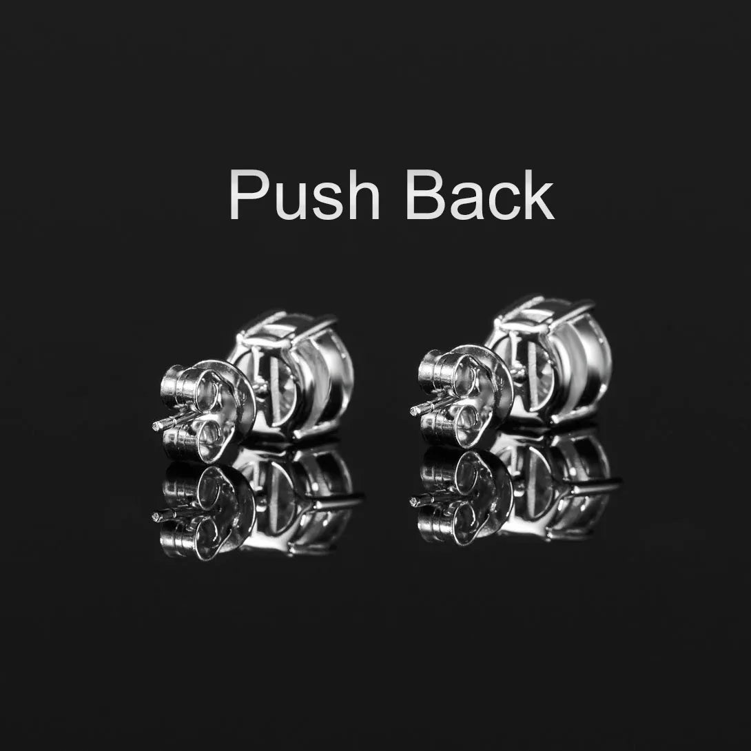CUC 3-14MM AAAA Zircon Stud Earrings Screw/Push Back For Women/Men