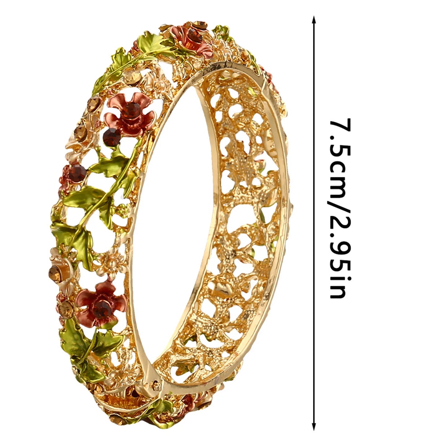 Ethnic Style Bracelets for Women Hallow Out Charm Flower Bangles
