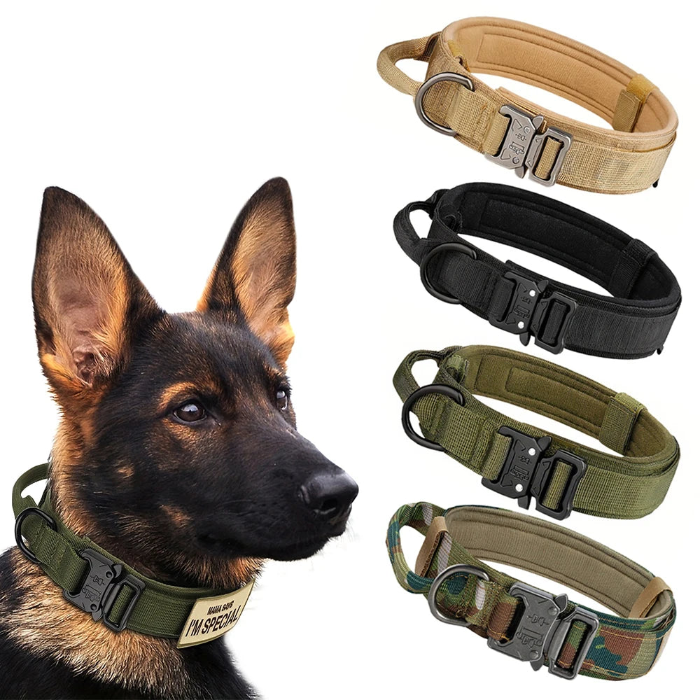 Dog Training Collar Adjustable Tactical Dog Collar And Leash Set,  Control Handle Pet Lead Collar For Small/Big Dogs