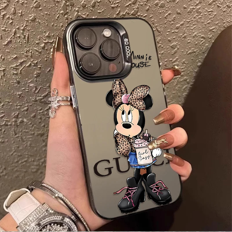 Disney Minnie Cute Creative Hard Phone Case for iPhone 17 16 15 14 13 12 11 Pro Max Plus 17 Air 16E X XR XS Max Shockproof Cover