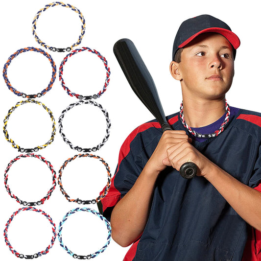 Baseball Necklace Three Braided Rope Necklace for Teenager Baseball Sports Team