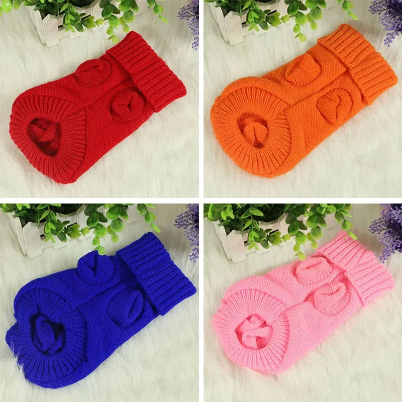 Dog Winter Clothes Knitted Pet Clothes For Small Medium Dogs, Chihuahua Puppy Pet Sweater/Yorkshire Pure Dog Sweater Ropa Perro