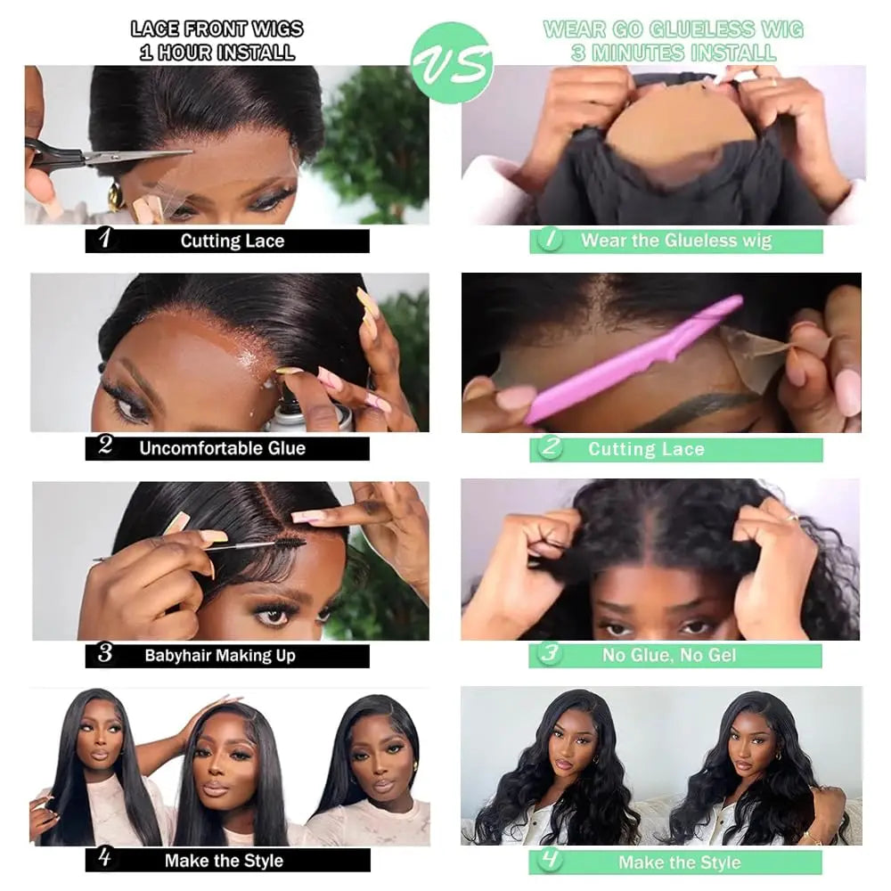 Wear Go Glueless Body Wave Human Hair Wigs 30 32 Inch 6x4 5×5 HD Lace Closure Pre-Plucked Pre-Cut Wigs