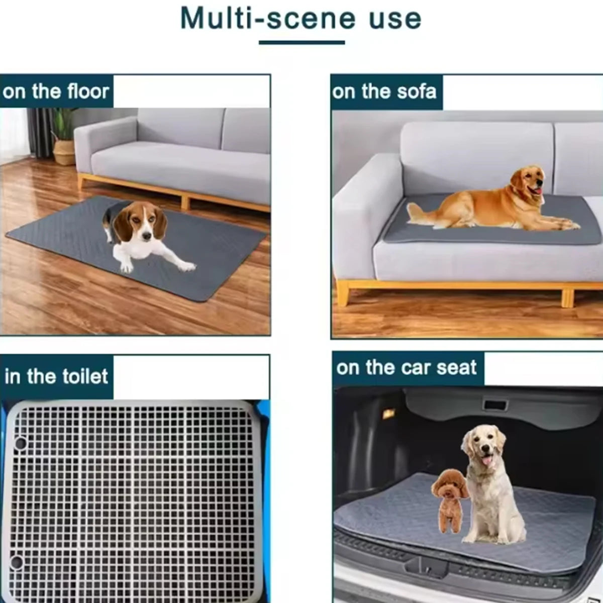 Winter Dog Pee Pad Reusable Washable Dog Urine Mat, Car Seat Floor Sofa Waterproof Absorbent Puppy and Cat Training