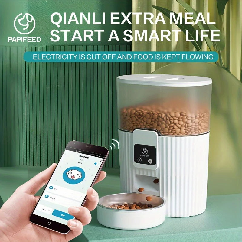 PAPIFEED cat automatic feeder dog fixed feeding machine Wi-Fi remote smart pet food dispenser