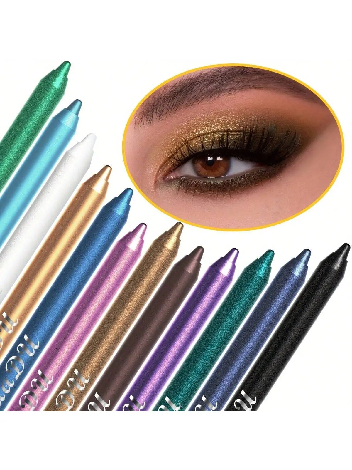 Waterproof Eyeliner Pencil Set, A Combination of Multiple Colors, Shimmering Multi-Color Eyeshadow