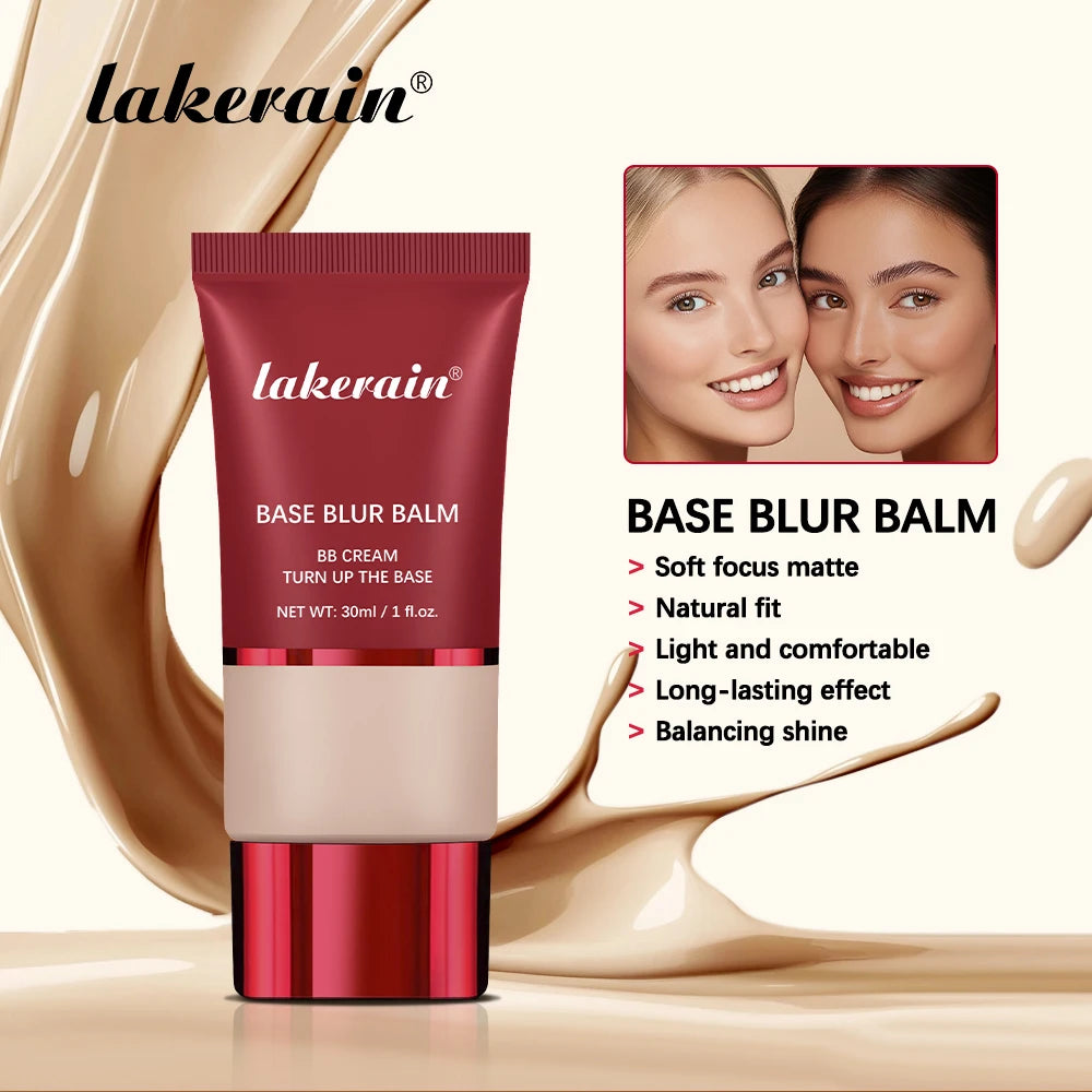 Matte Base Blur Balm Soft Light Focus Matte Cream Coverage Concealer, Waterproof Long-lasting Natural Foundation Cosmetics Makeup